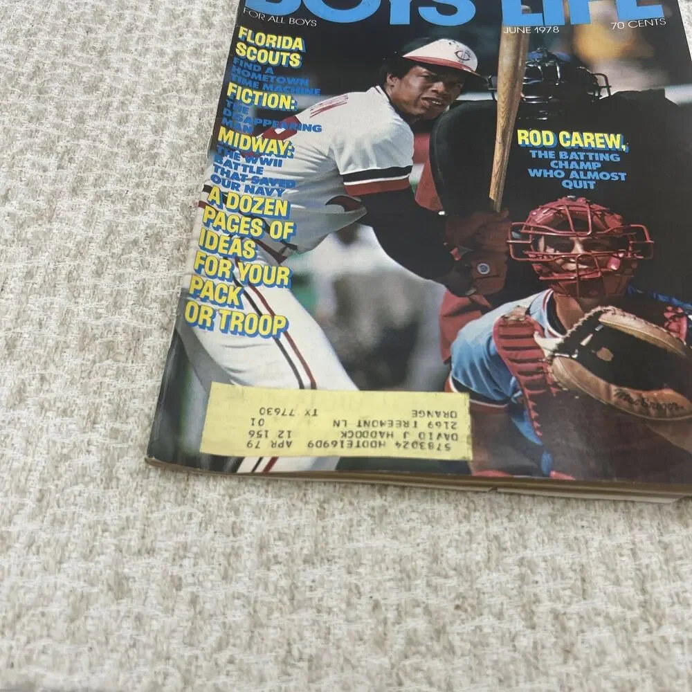 Boys' Life Magazine June 1978 Rod Carew, The Batting Champ Who Almost Quit